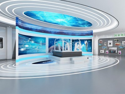现代科技电网展厅3D模型下载